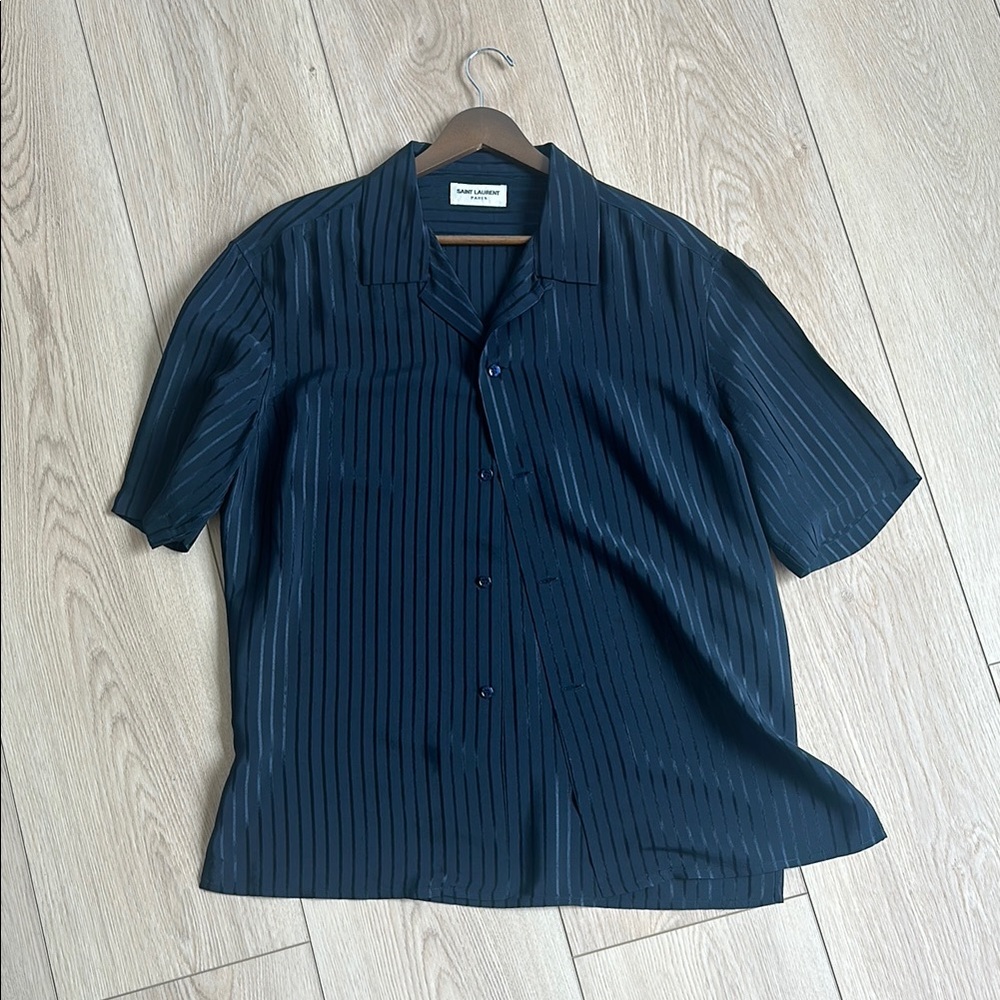 Saint Laurent Navy Striped Shirt
